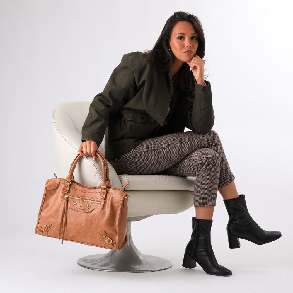 Cartera Hombro Coco Camel Humana