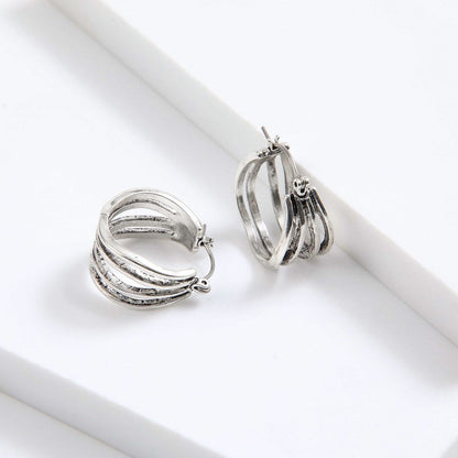 Aros Argollas Alba Plateado I-D