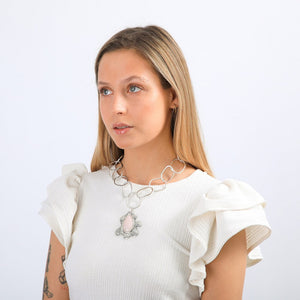 Collar Corto Cavo Plateado Humana