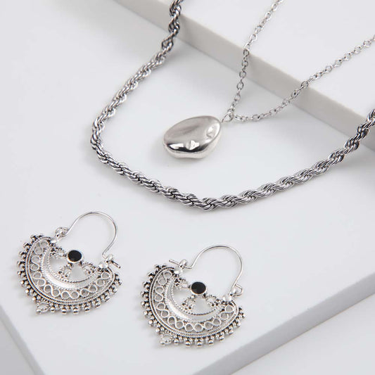 Collar + Aro Genil Negro Tatienne