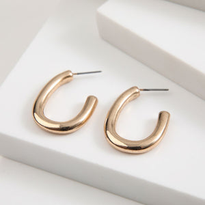 Aros Argolla Tube Dorado Humana