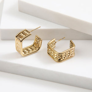 Aros Argolla Parle Dorado Acero Inoxidable Humana