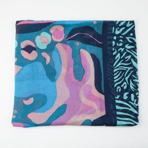 Pareo Estampado Print Grevillea Azul Id