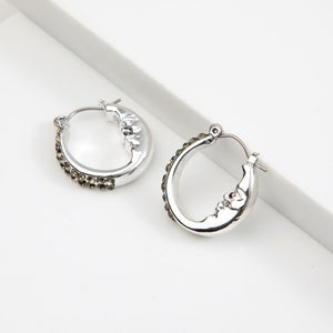 Aros Argolla Moon Plateado Humana