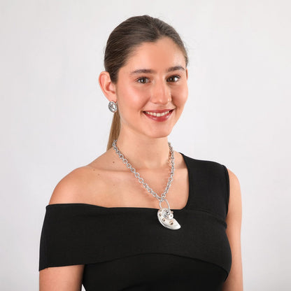 Set De Collar Luz Plateado Humana