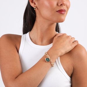 Pulsera Blanda Esmeral Dorado Humana