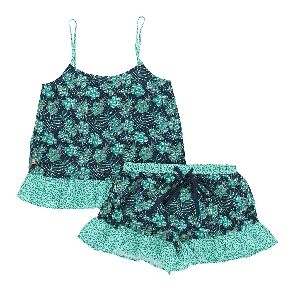 Pijama Corto Set Selva Verde Talla M Humana