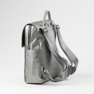 Mochila Amur Ecocuero plateado Tatienne