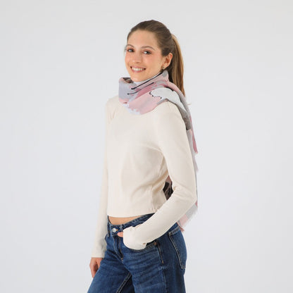 Pañuelo Estampado Granada Rosado I-D