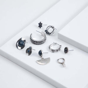 Set Aros Guayacán Plateados Humana