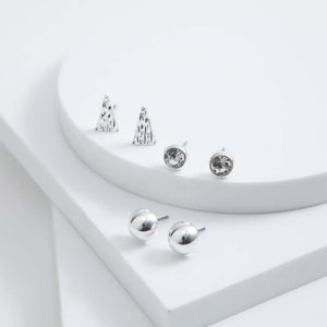 Set Aros Satrr Plateados i-D