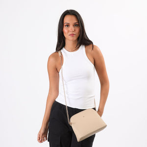 Cartera Bandolera Genova Beige i-D