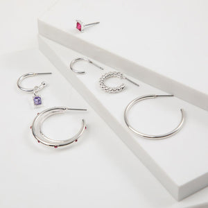 Aros Set Lisa Plateado i-D