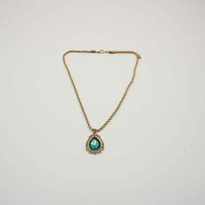 Collar Largo Esmeralda Dorado i-D