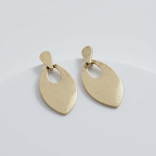 Aros Mediano Dorado Gota Humana