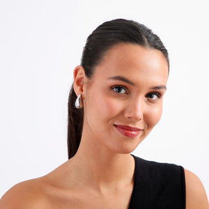 Aros Mediano Plum Plateado Acero Inoxidable Humana