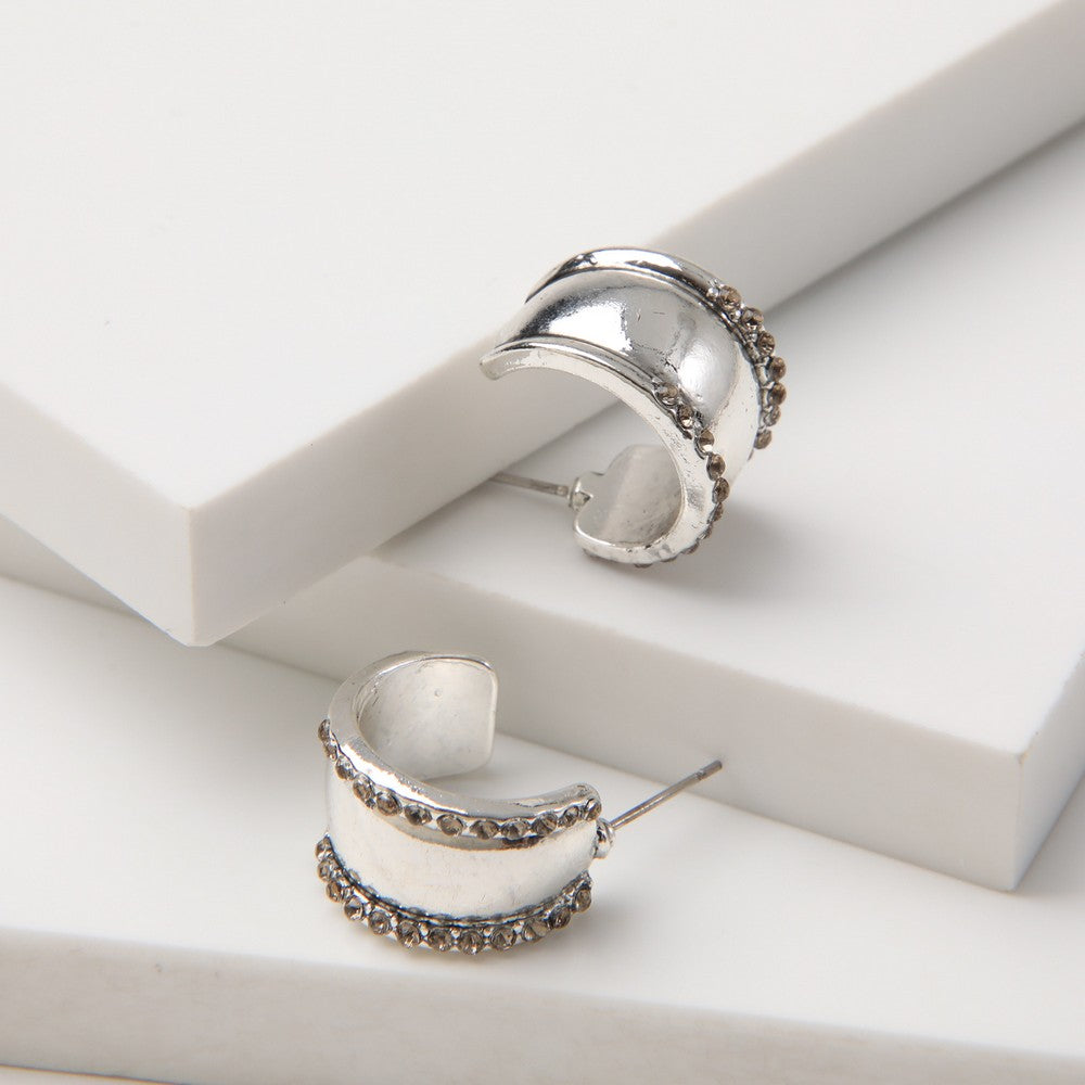 Aros Argollas Dori Plateado I-D