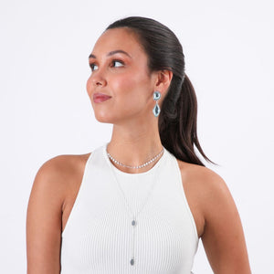 Collar Doble Rombo Plateado Humana