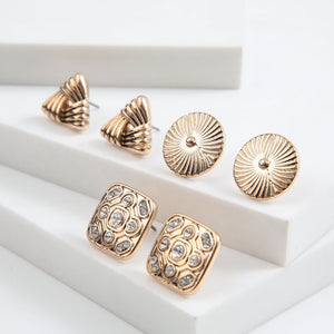 Set De 3 Aros Dorado Tatienne