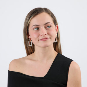 Aros Mediano Square Dorado Fiesta Humana