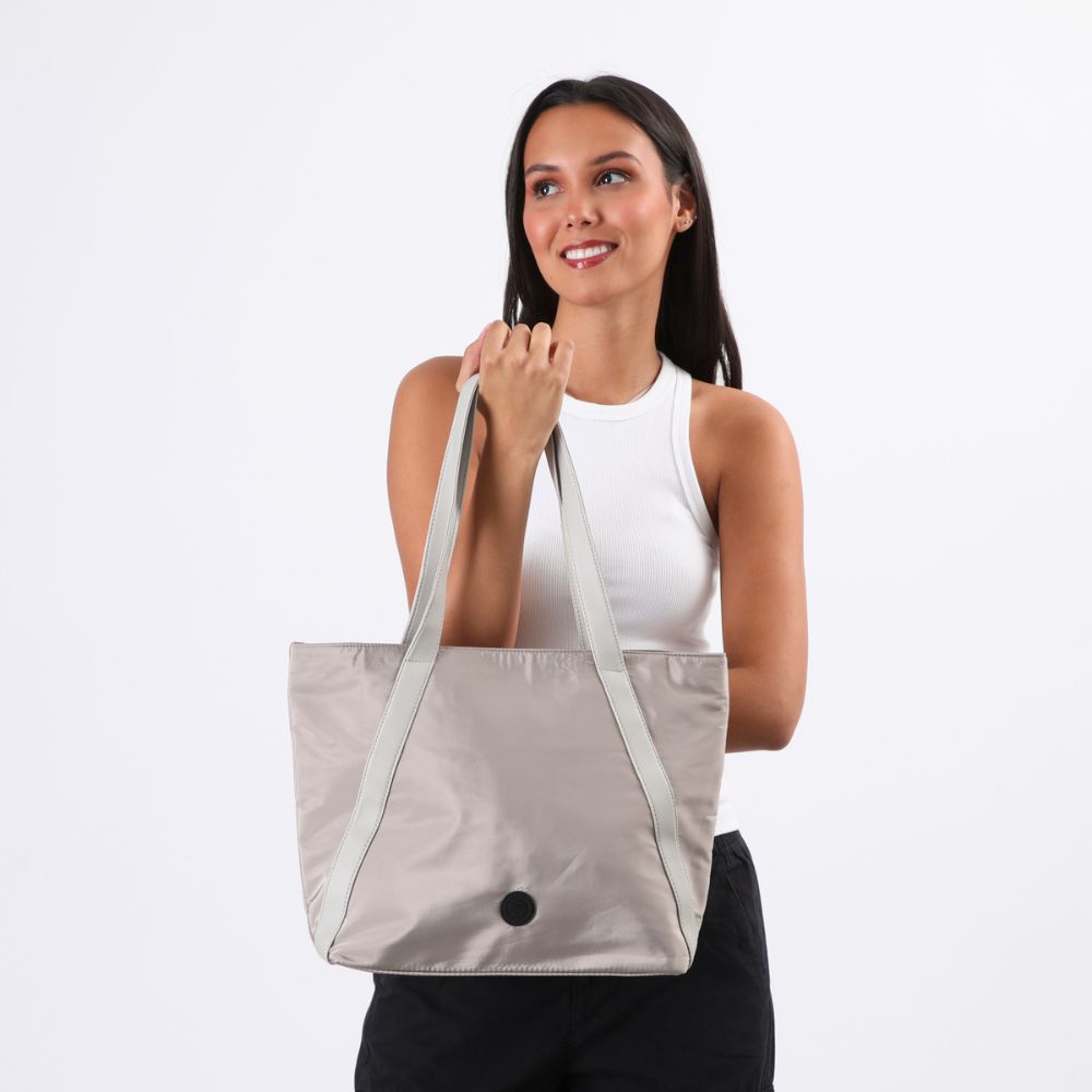 Cartera Hombro Nylon Catania Beige i-D