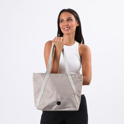 Cartera Hombro Nylon Catania Beige i-D