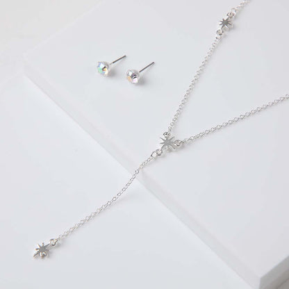 Collar + Aro Astro Plateado i-D