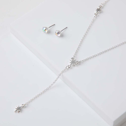 Collar + Aro Astro Plateado i-D