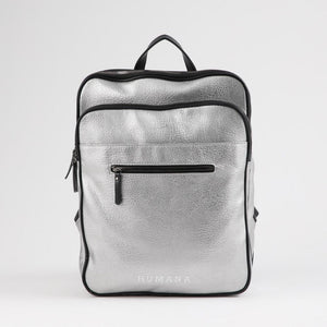 Mochila Computador Bianca Ecocuero Plateado Humana