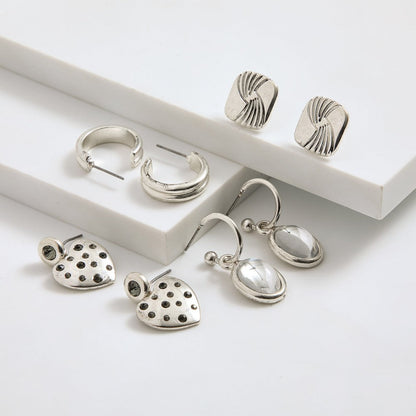 Set De Aros India Plateado I-D