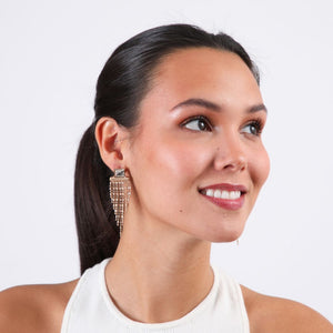 Aros Mediano Flecos Dorado Humana