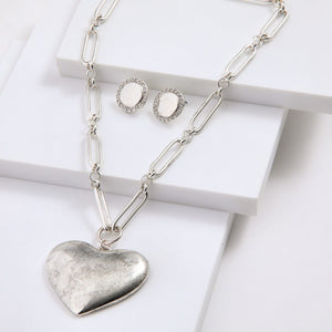 Set De Collar Teo Plateado Humana