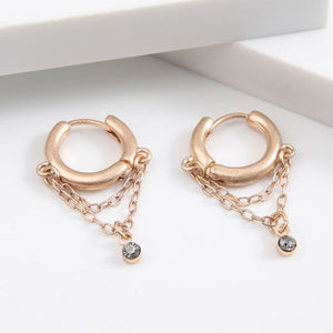 Aros Argolla Flecos Cadena Dorado Humana