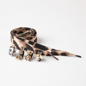 Cordones Con Charms Negro Humana