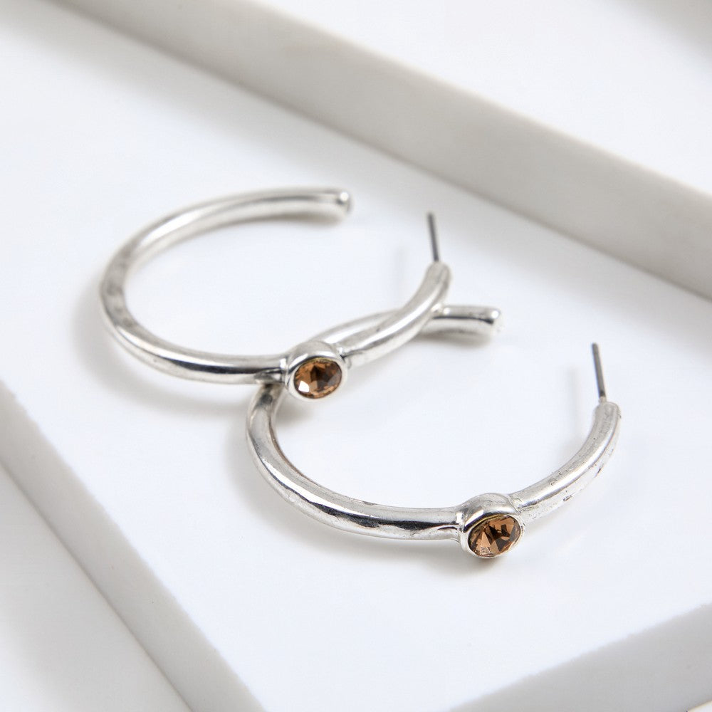 Aros Argollas Rilo Plateado Humana