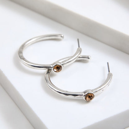 Aros Argollas Rilo Plateado Humana