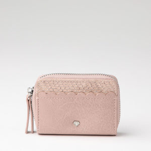 Billetera chica Adela Ecocuero rosado ID