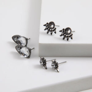 Aros Set Nia Plateado Humana