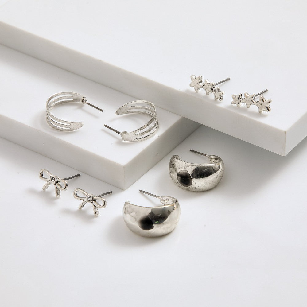 Set De Aros Janet Plateado I-D