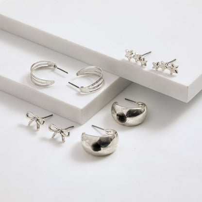 Set De Aros Janet Plateado I-D