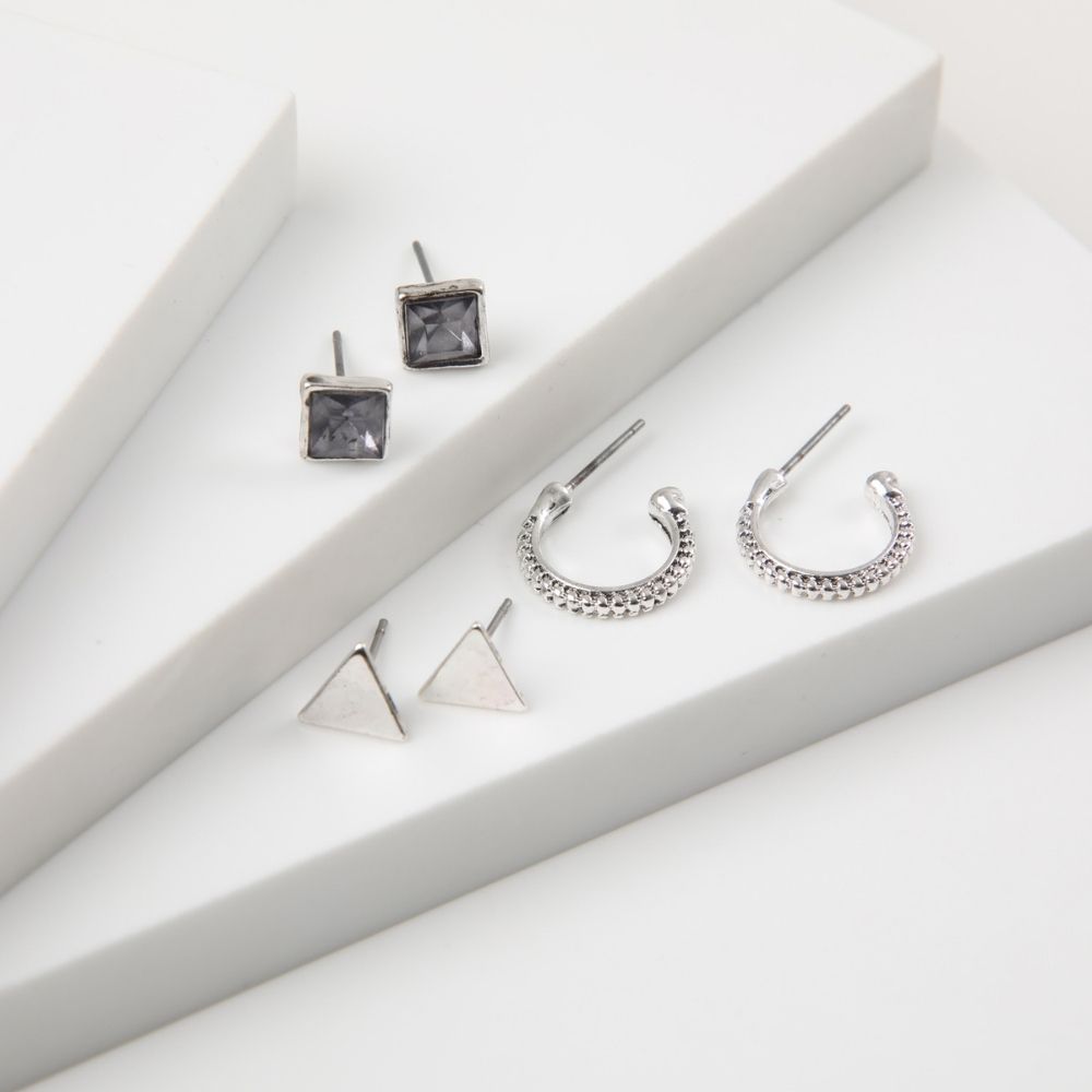 Aros Set Gadea Plateado Humana