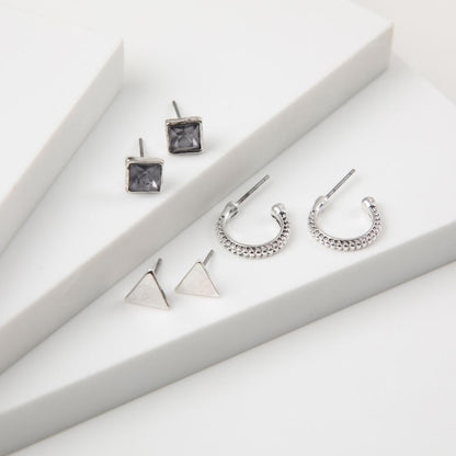 Aros Set Gadea Plateado Humana