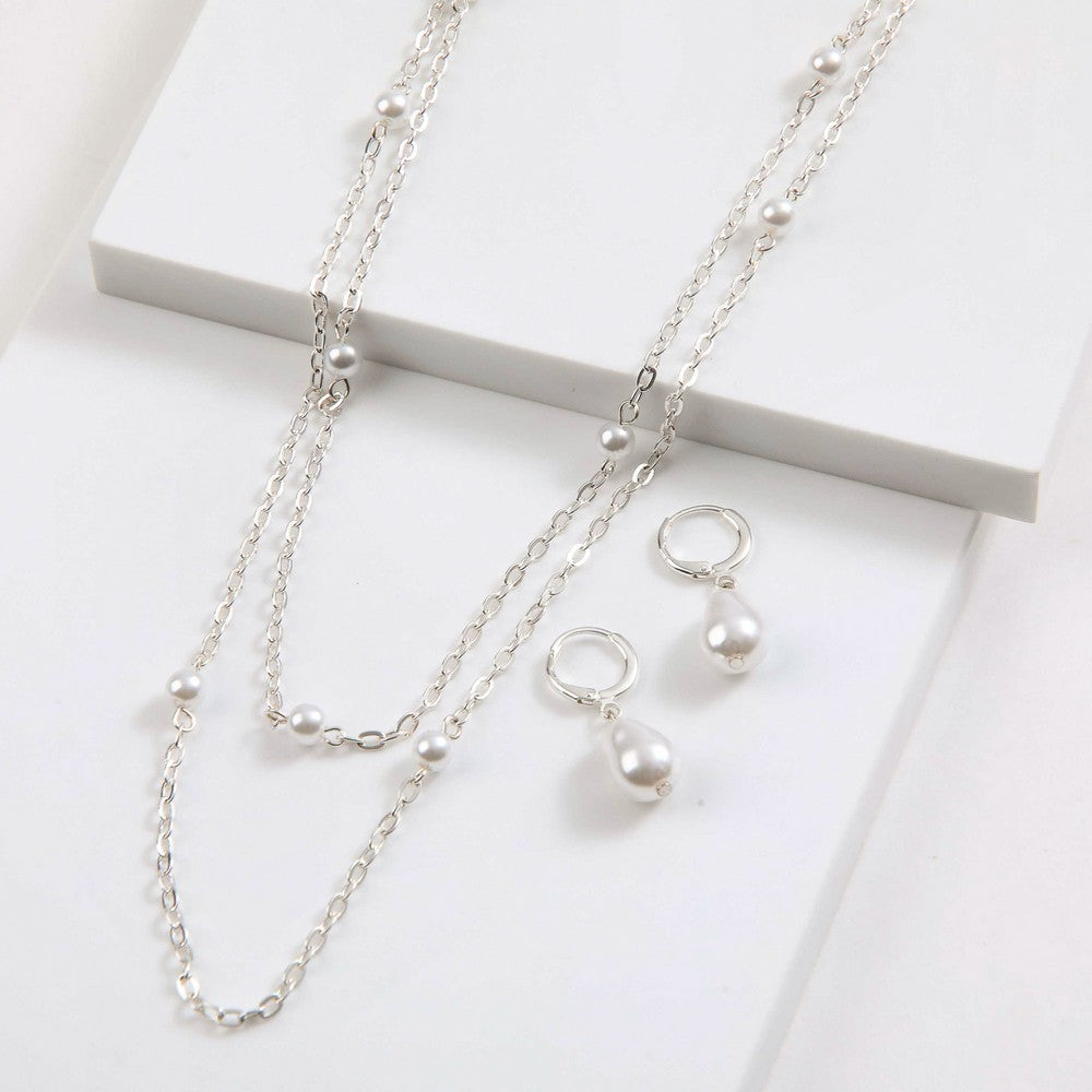 Set De Collar Raisa Plateado I-D