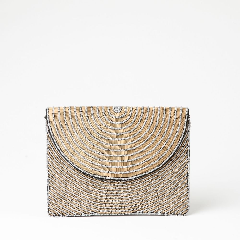 Cartera Clutch Coco Dorado Humana