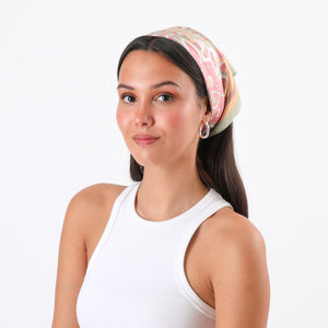 Set Bandana Y Aros Mara Rosado Tatienne