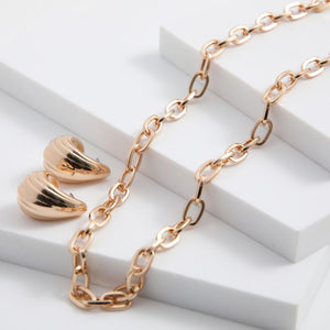 Set de argollas y collar Marite Dorado ID