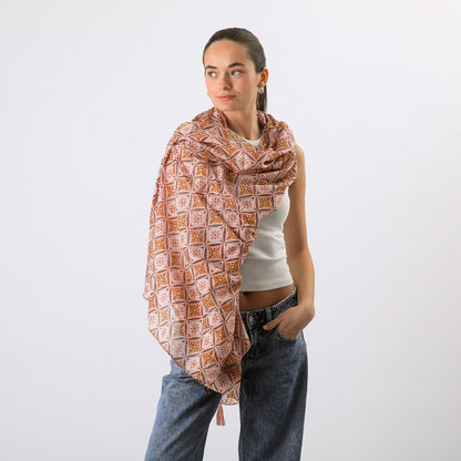 Pañuelo Estampado Dino Rosado Humana