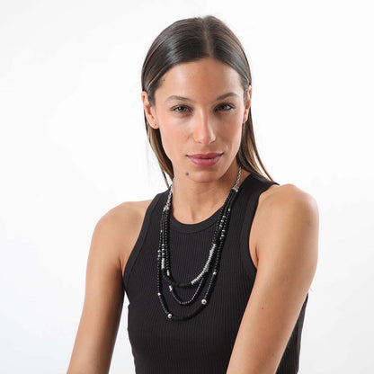 Collar Largo Almería Negro Humana