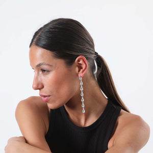 Aros Largos Cardamomo Plateados Humana