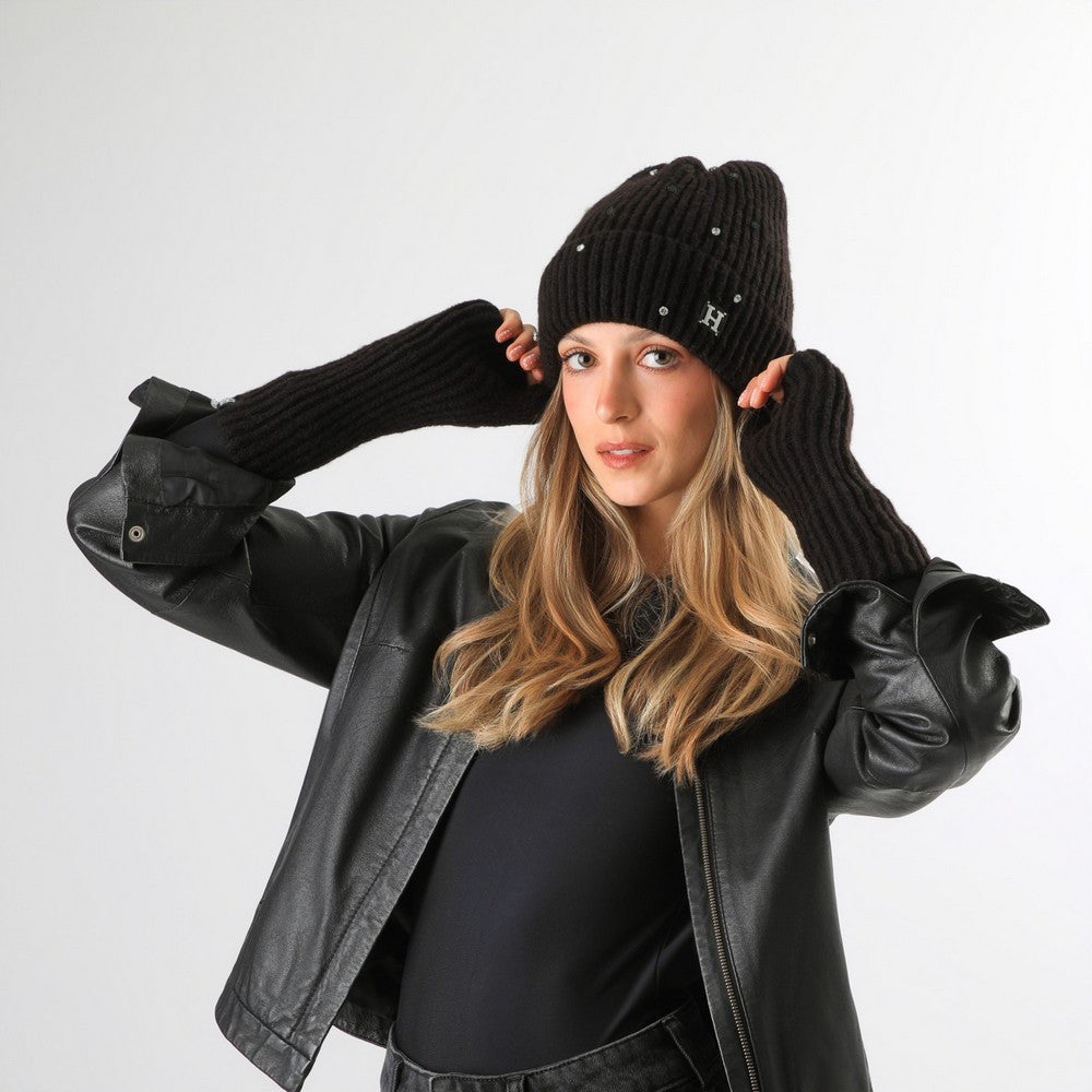 Set Guante Y Gorro Judit Black Humana
